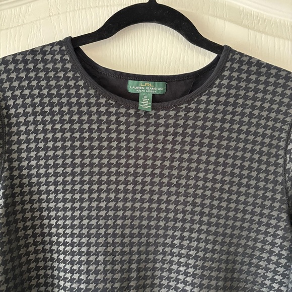 LRL Ralph Lauren Long Sleeve Knit Tee Houndstooth Size XL - Picture 4 of 6